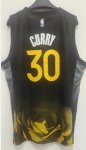 NBA 30 Curry Warriors City Edition noir Maillot brodé